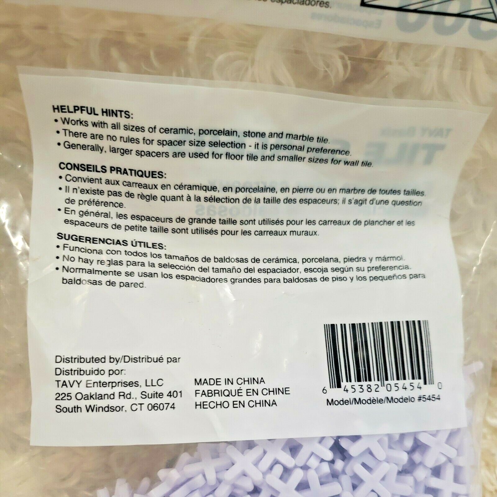TAVY BASIX Tile Cross #5454 Spacers 1/8″ 3mm – 500 count NEW & SEALED!