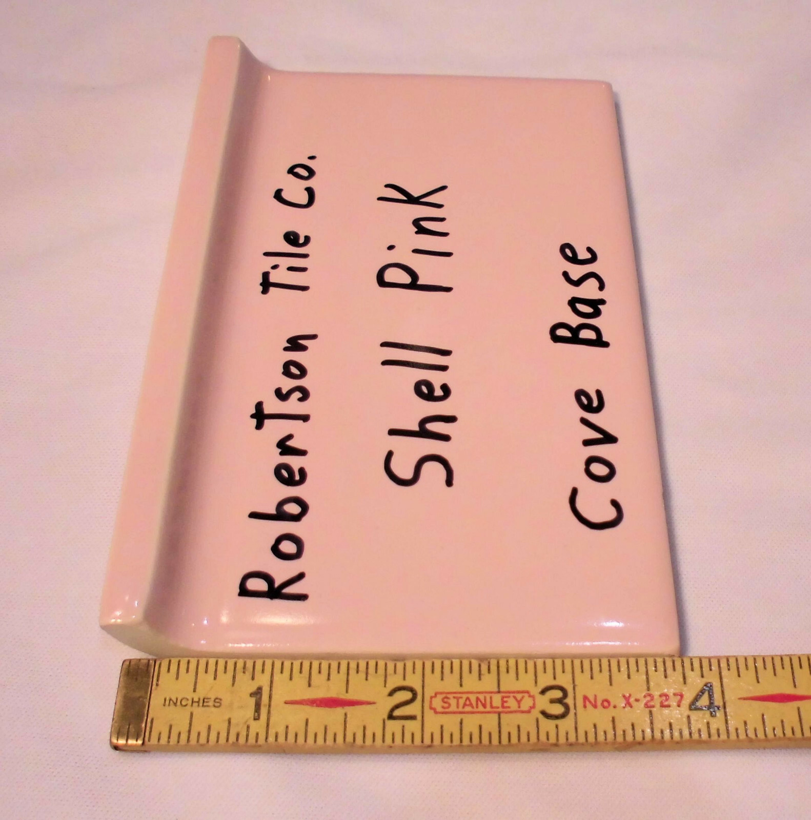 1 pc. Glossy Pink 4” X 6” Ceramic Cove Base Tile by Robertson Co. Stack-on-Top