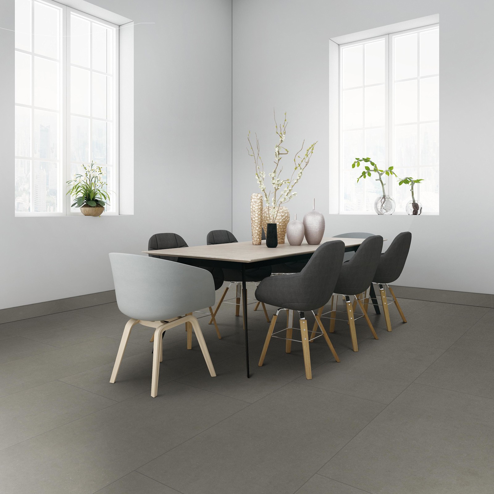 Ackland AKNPTBET24X48M-PL Betonica – 24″ x 48″ Porcelain Solid – Slate