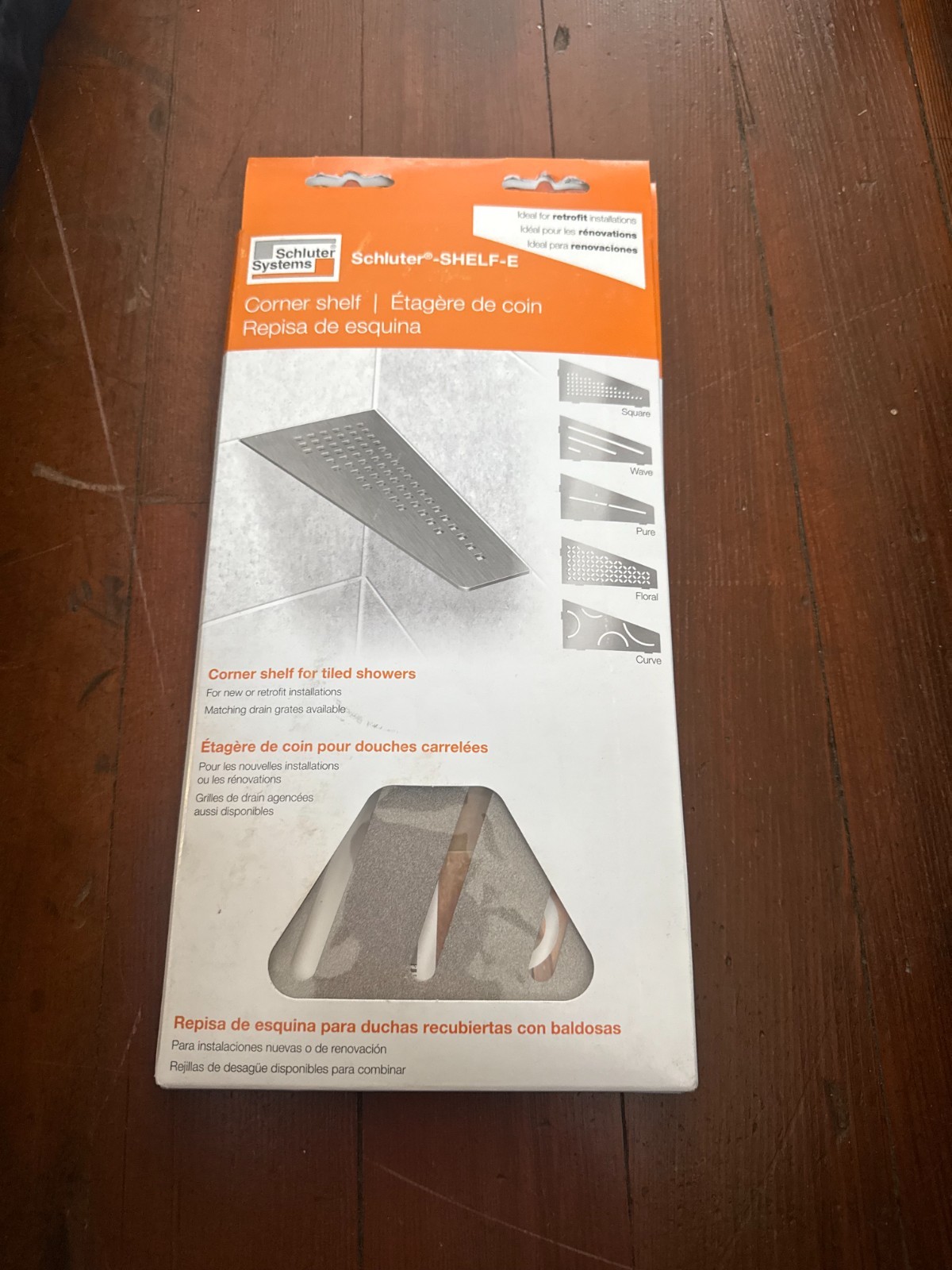 Schluter SHELF-E Quadrilateral Corner Shelf Wave Design Aluminum-SES3D10TSSG