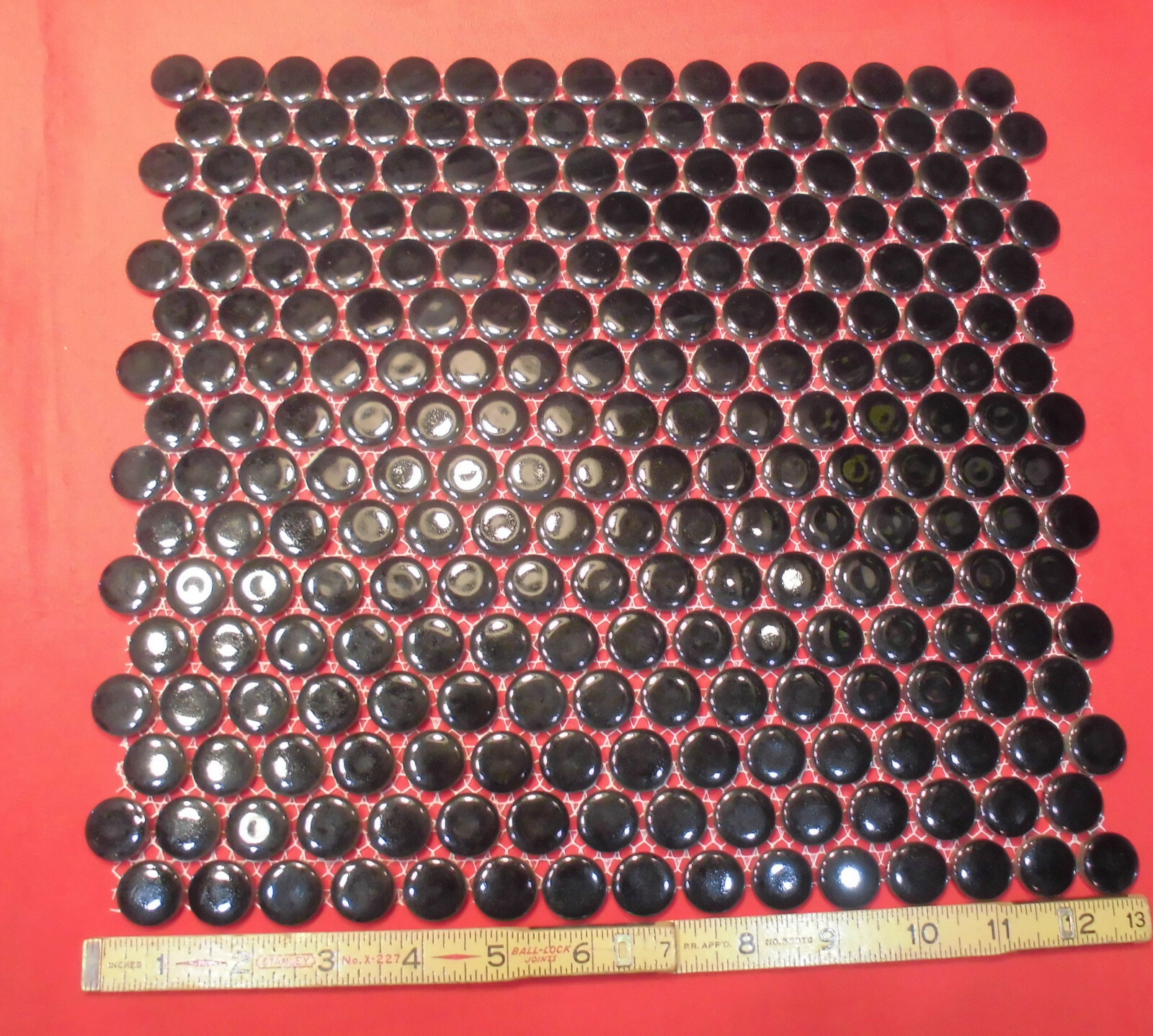 1 Sheet: Penny Round Black 12×13 Porcelain Mosaic Wall/Floor Tile; Backsplash
