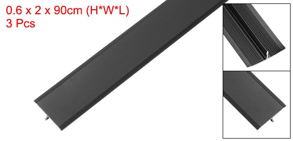 3 Pcs Aluminum T Molding Floor Transition Strip (0.8″x3 Ft, Black)