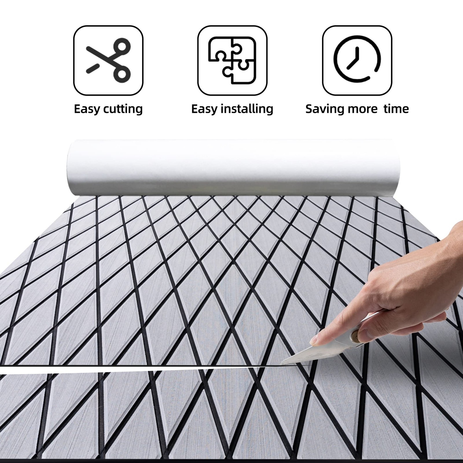 Boat Flooring EVA Foam Boat Decking Marine Mat Non-Slip Self-Adhesive Floorin…
