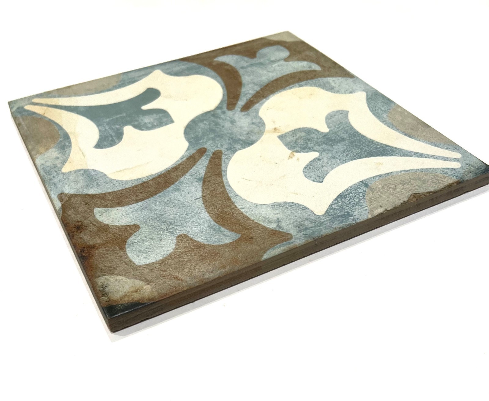 8×8 Amalfi Genuine Porcelain Floor Tile Weathered Blue and Brown (BOX OF 10)