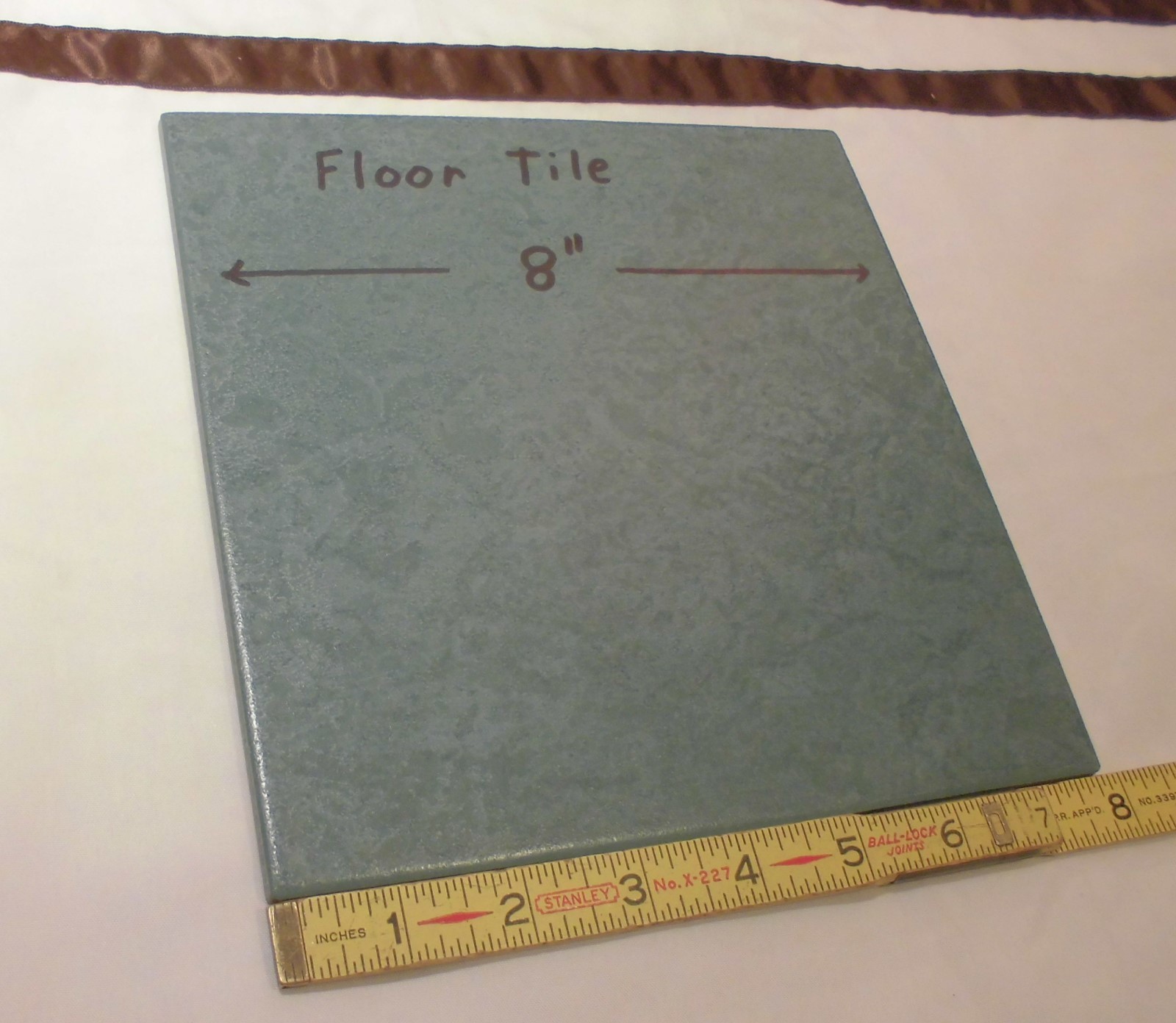 1 pc. *Green-Blue-Sage* Ceramic / Porcelain Floor Tile 8″ X 8″ rough textured
