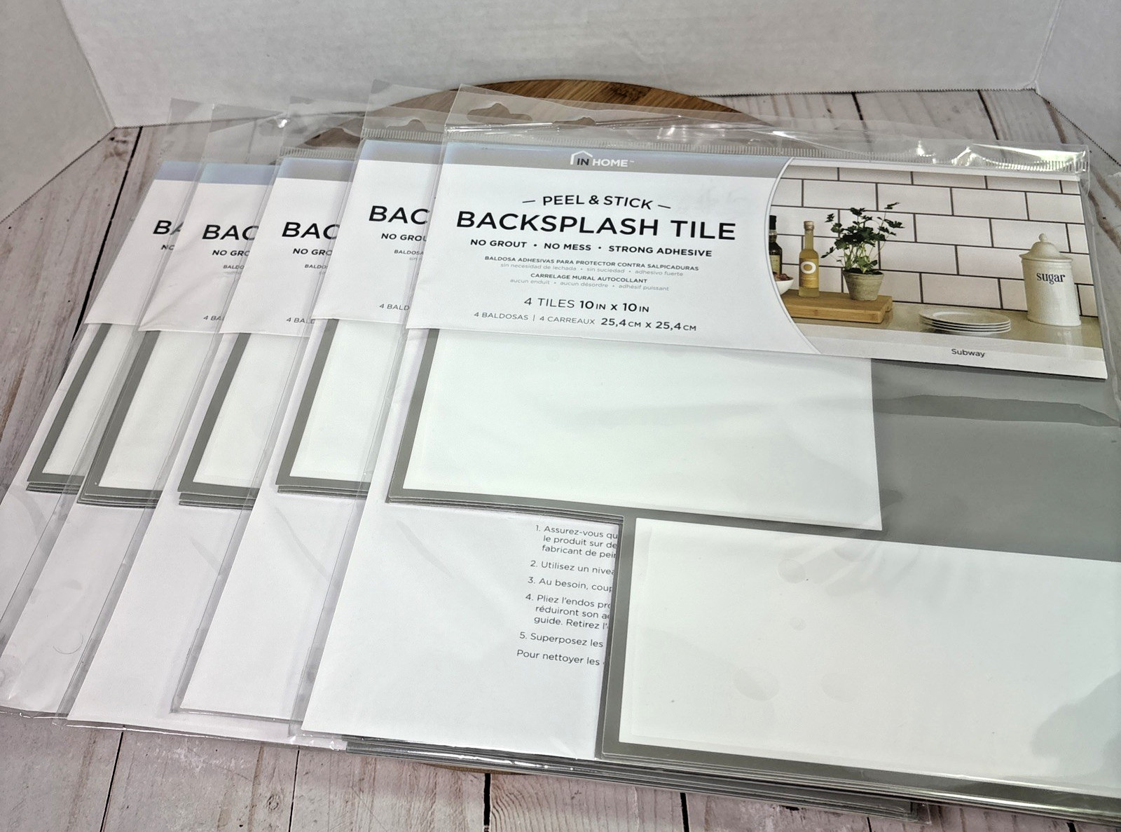 In Home Peel and Stick Backsplash Subway NH2363 Lot of 5