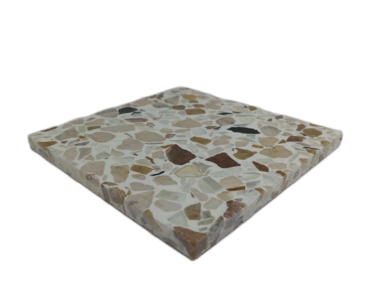 Fritztile Terrazzo Mini Floor Tile Single Sample R682011 Hefeweizen (Yellow Tan)