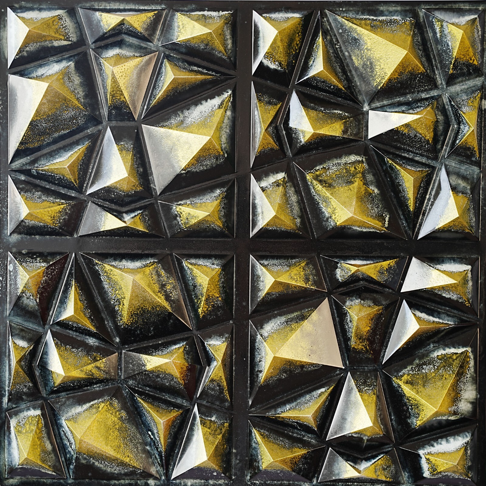 Ancient Suspended Ceiling Tiles Decorative Wall Panels PLM101 Black gold 10pcs