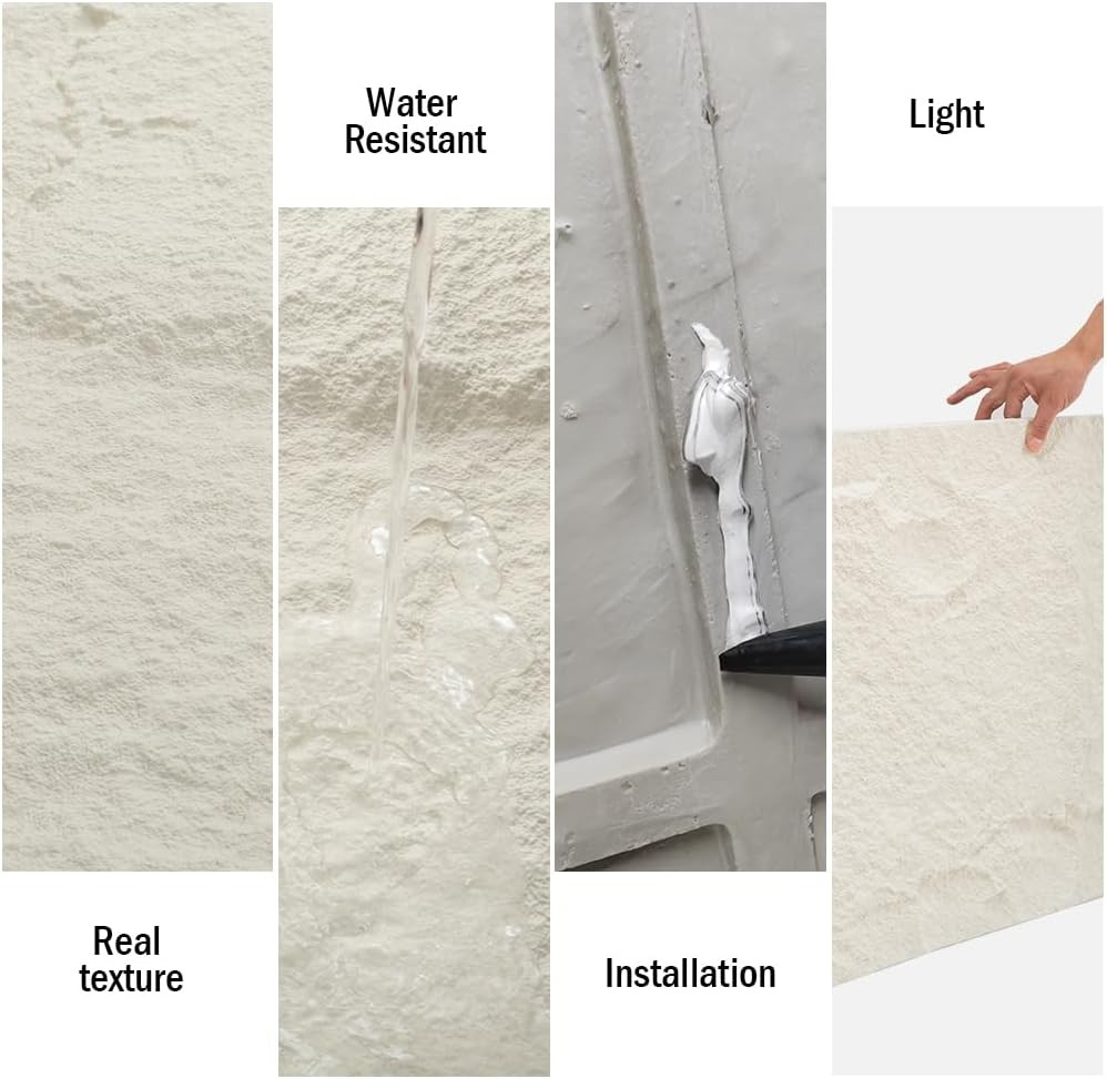 3D Faux Stone Wall Panels – 4-Pack Waterproof Lightweight Interior Decor