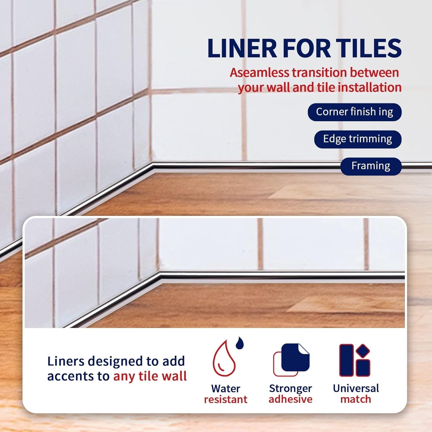 10 Ft Peel and Stick Trim – Elegant Stainless Steel Backsplash Edge Decoration
