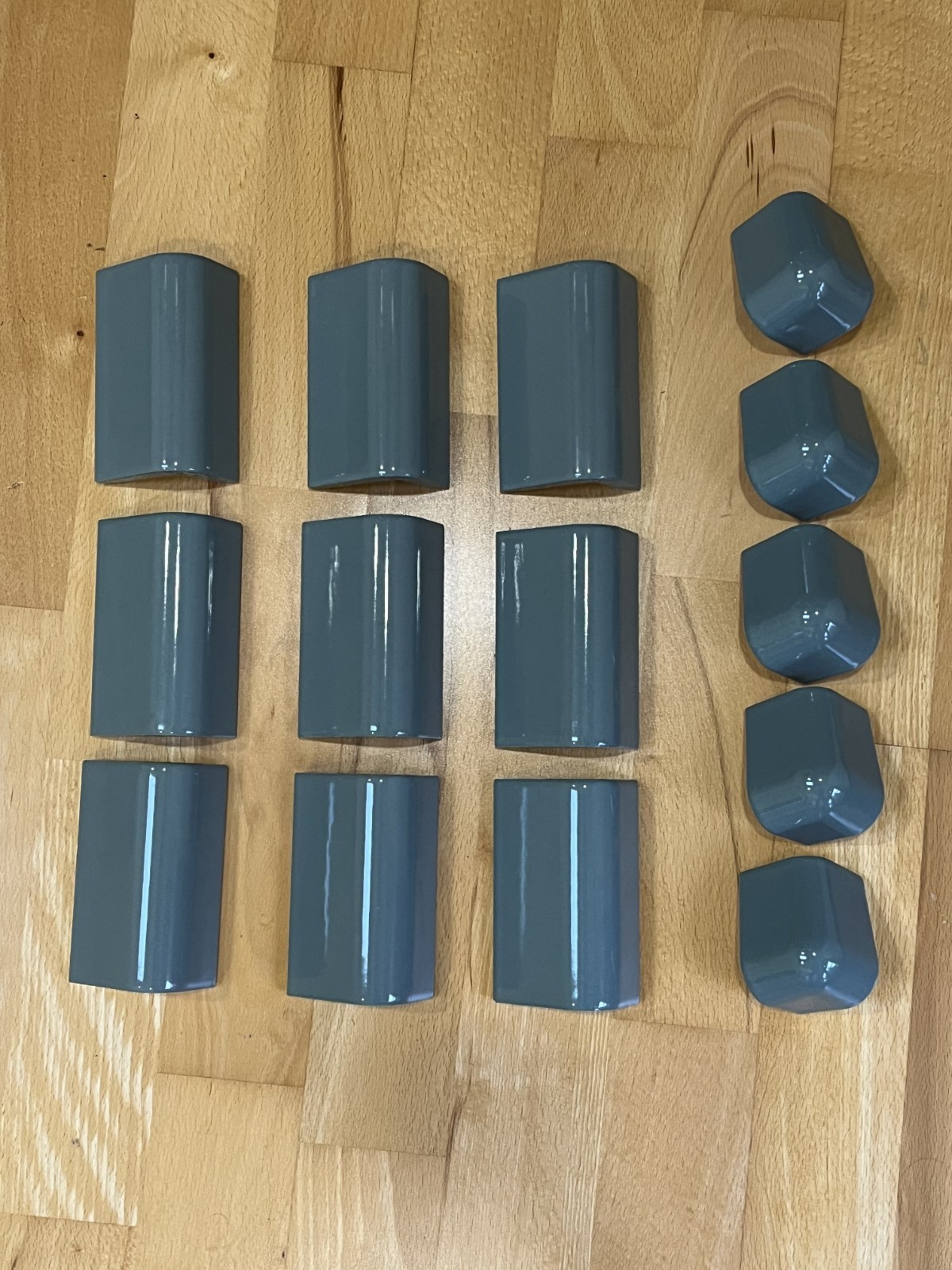 9 Teal Ceramic Radius Bullnose Right Angle Trim & 5 Corner V-CAP Bullnose
