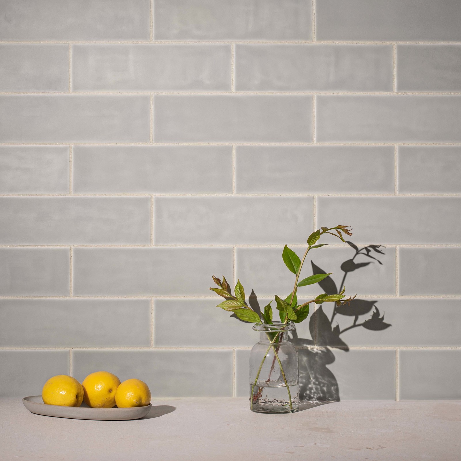 Cruz Bay Studio MKT54 Bedouin – 4″ x 12″ Rectangle Wall Tile – – Light Grey