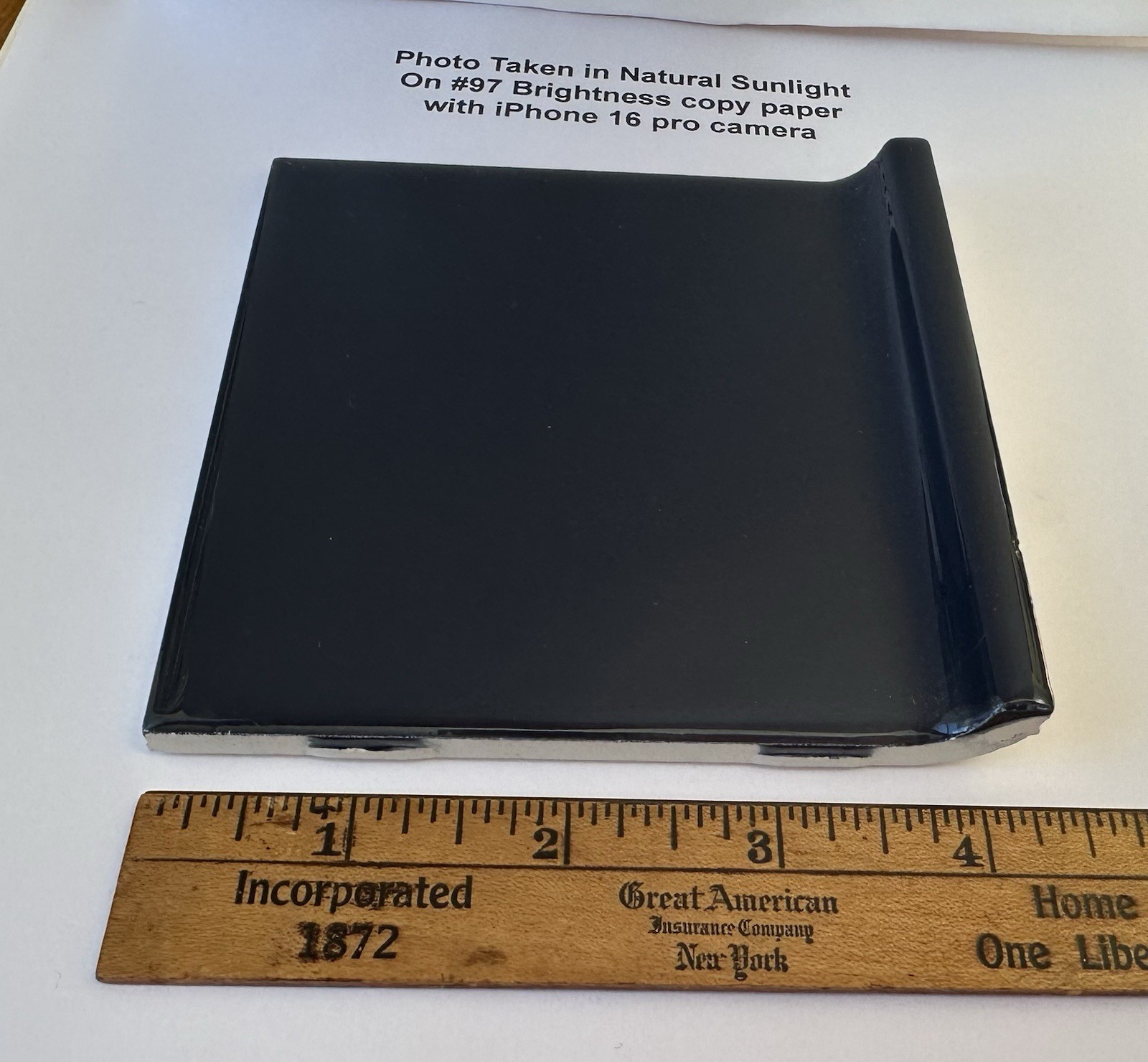 1 pc. Kohler Navy Blue: 4-1/4″ Glossy Ceramic Cove-Base Tile, Flat-Top, NEW