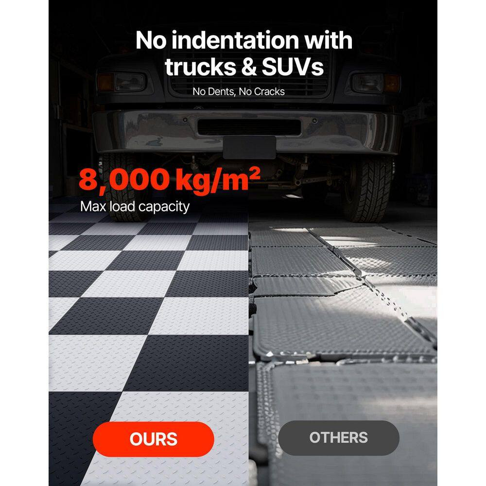 Garage Floor Tiles Interlocking, 16 Pack 20.2 X 20.2 X 0.2 In. Interlocking Modu