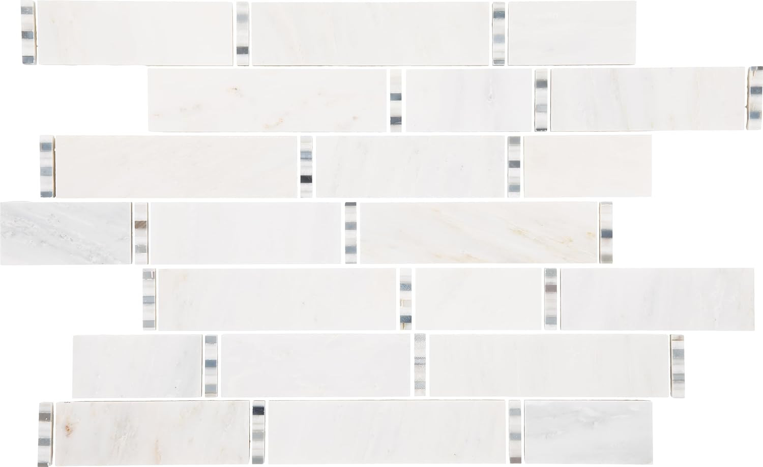 First Snow Elegant Polished Linear Mosaic Tile – Random Design
