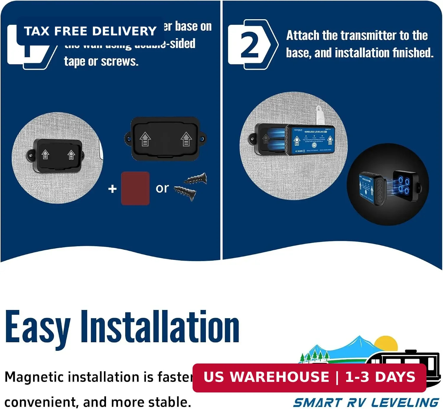 Wireless RV Leveling System Bluetooth APP Leveler Trailer Level | Low-power auto