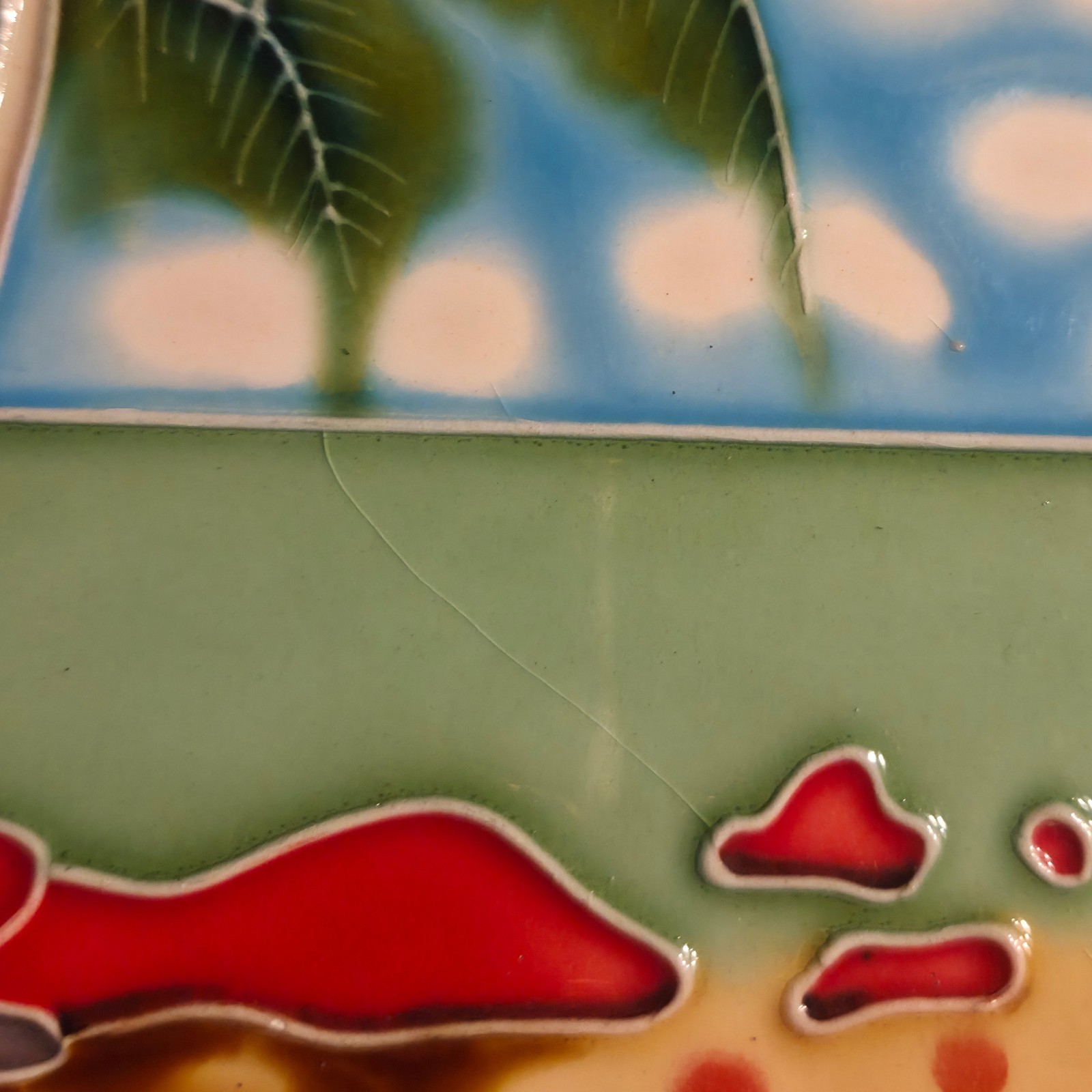 Decorative Wall Art Ceramic Tile 8″x8″ Palm Tree Beach Backsplash Trivet READ