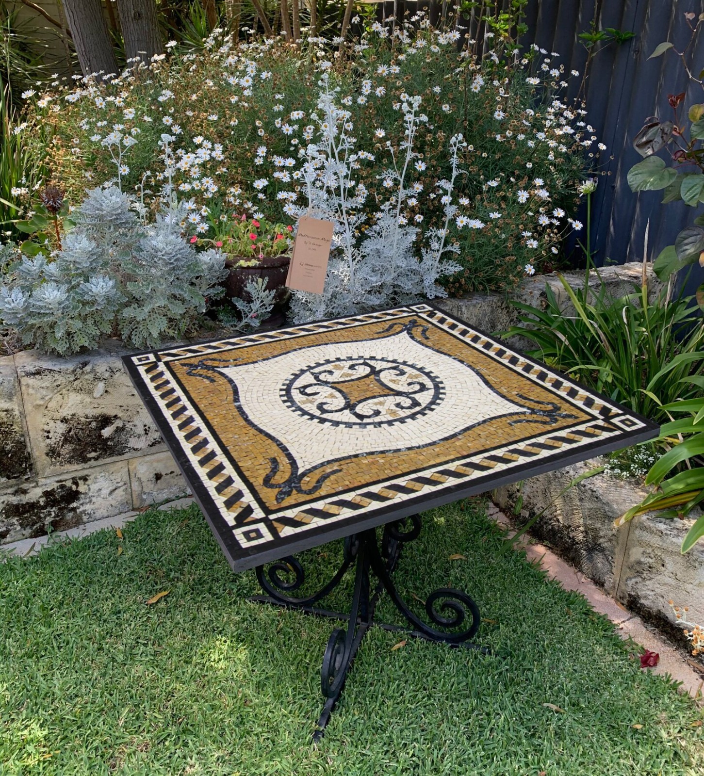36” MEDALLION MOSAIC TILES | Square Shape Pattern Mosaic Tiles For Living Room