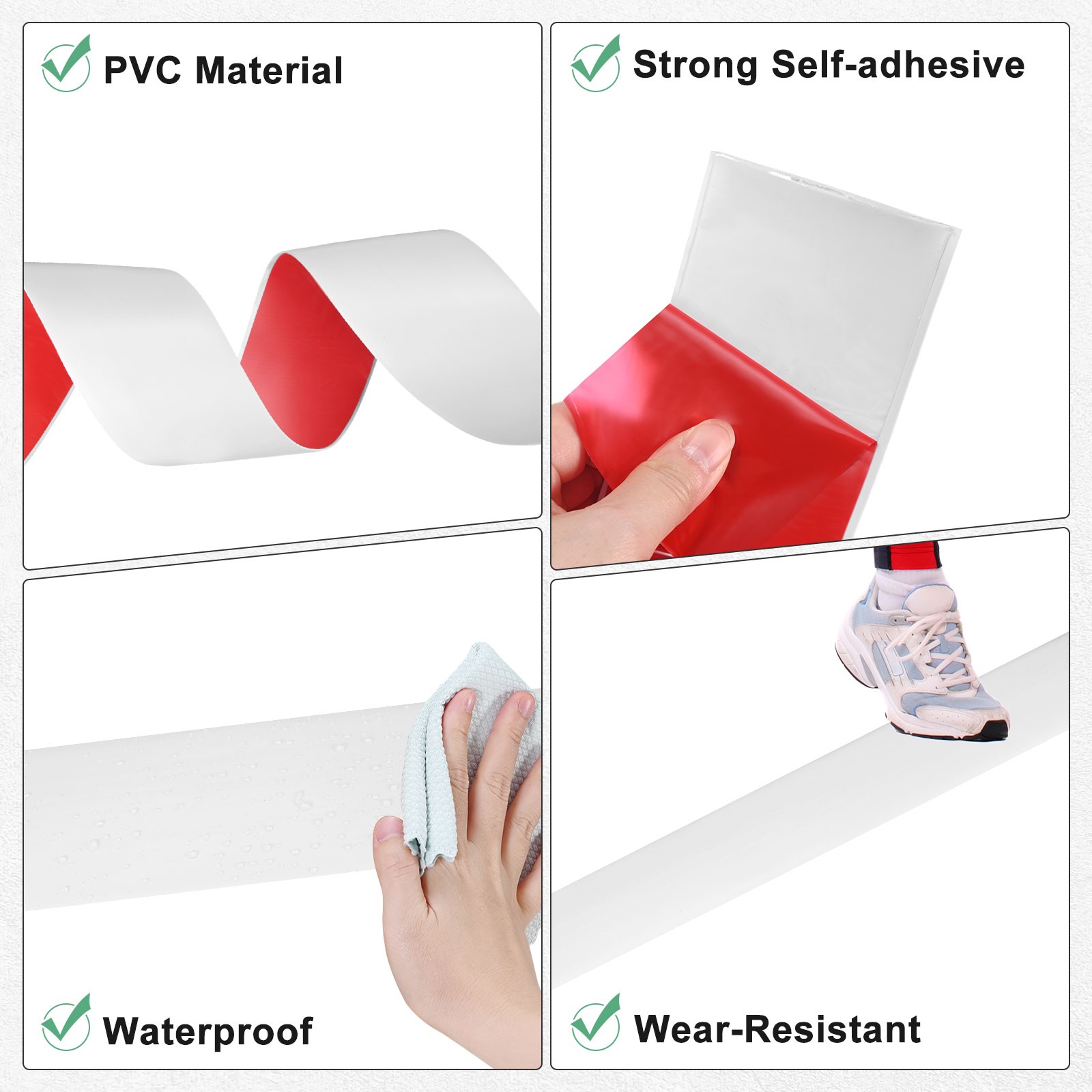 Transition Strip, 3.28FTx2.99Inch(1mx7.6cm) Floor Strip [White]