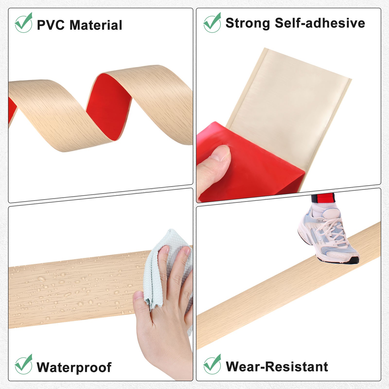 Transition Strip, 6.56FTx1.97Inch(2mx5cm) Floor Strip [Maple Wood Grain]