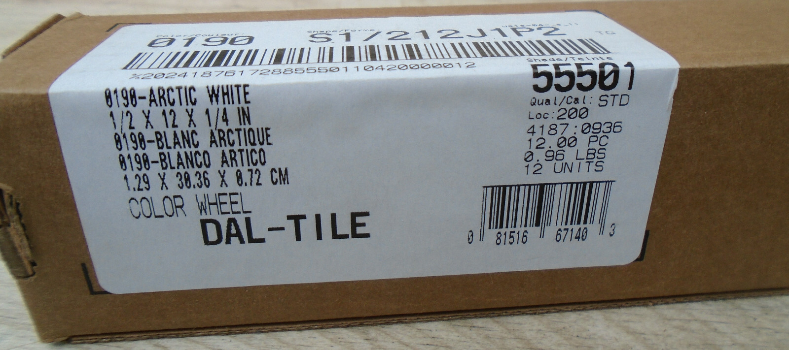 12 Daltile Arctic White Color Wheel 1/2 X 12 Jolly Ceramic Wall Tile Trim Pieces