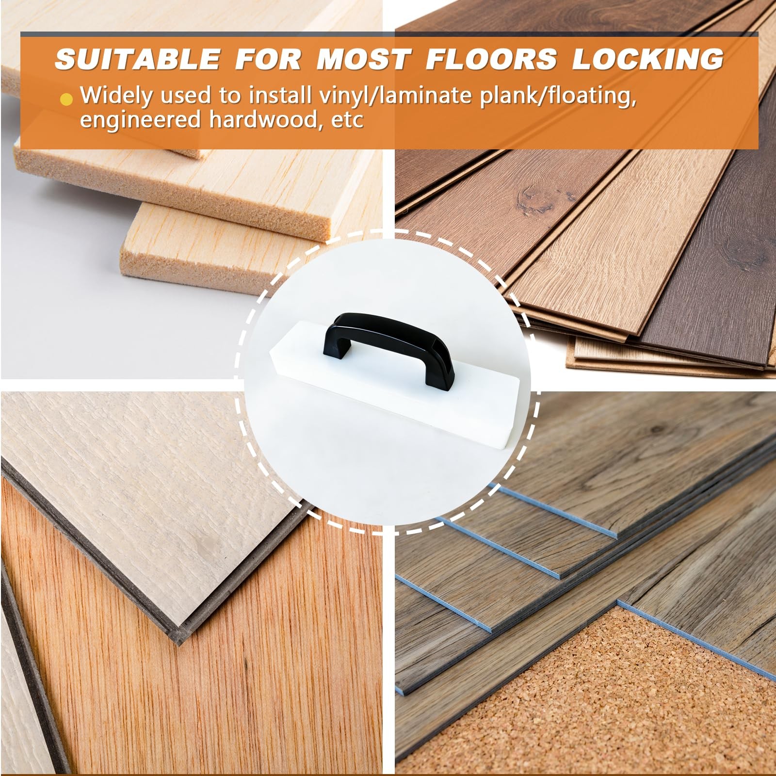 Heavy Duty Flooring Tapping Block with Handle for Laminate Vinyl Wood