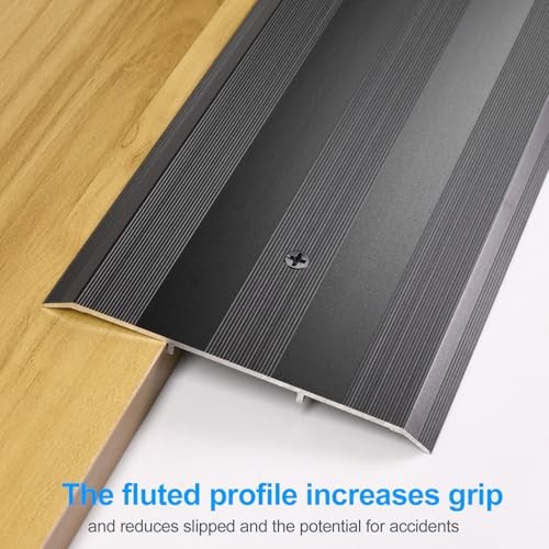 5″Wide Sturdy Thicken Aluminum Threshold Strip, Stylish 36in×5in×0.25in Black