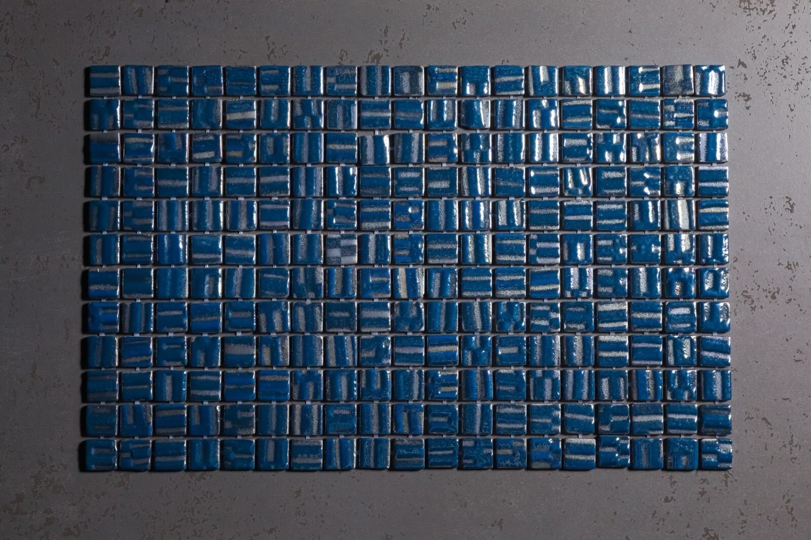 Pressed Glass Mosaic on Net for Pool 32.5×51.5 -Alves Blend Cobalt Pool