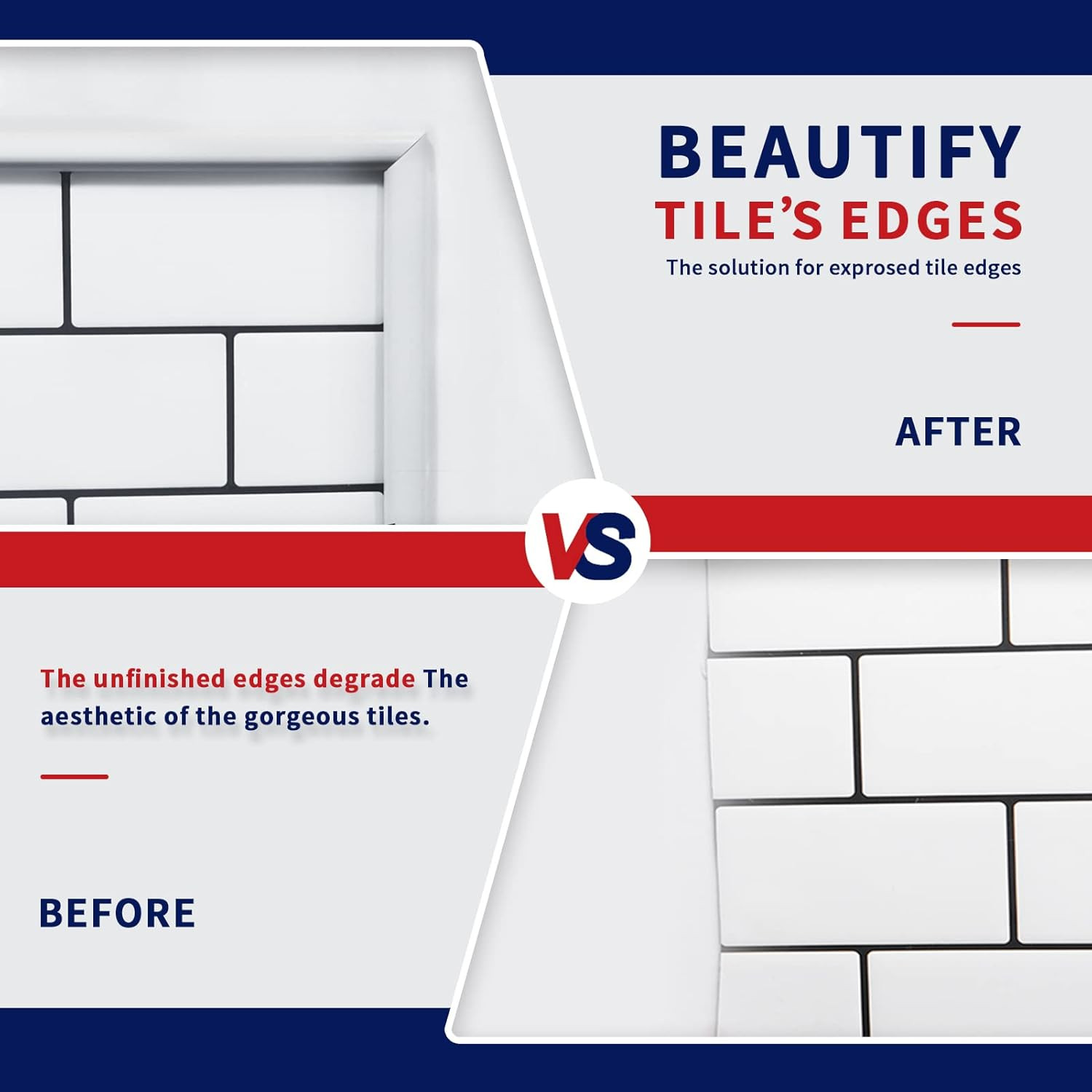 10 Ft Flexible Peel and Stick Trim Molding for Backsplash Tile Edge, Self-Adhesi