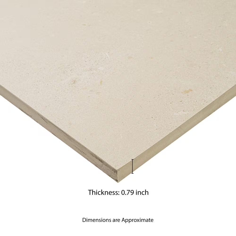 Gritzo Salt 24 In. X 24 In. X 0.79 In. White Stone Look Matte Porcelain Paver (8