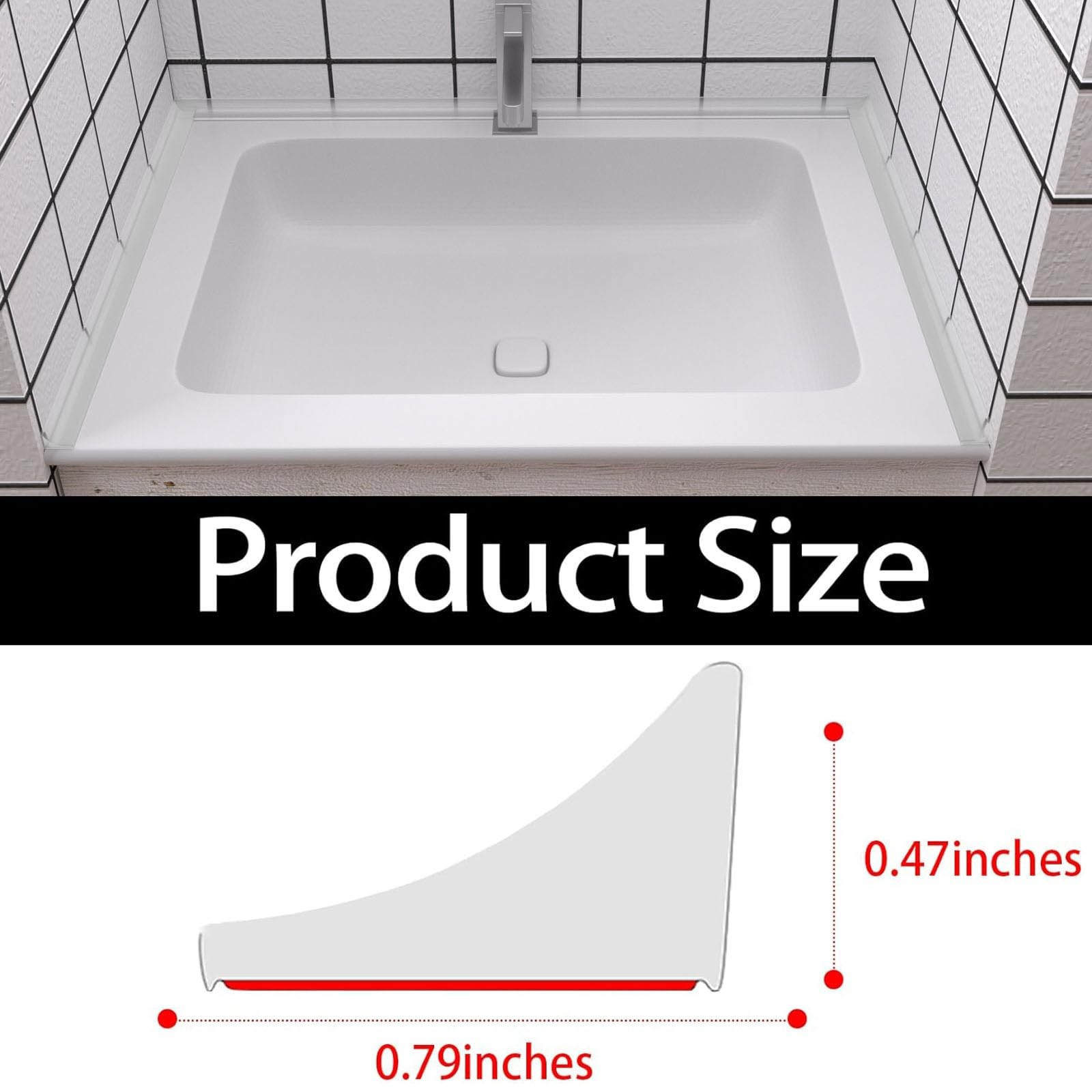 New Collapsible Shower Threshold Water Dam, Self Adhesive 39Inch, Transparent