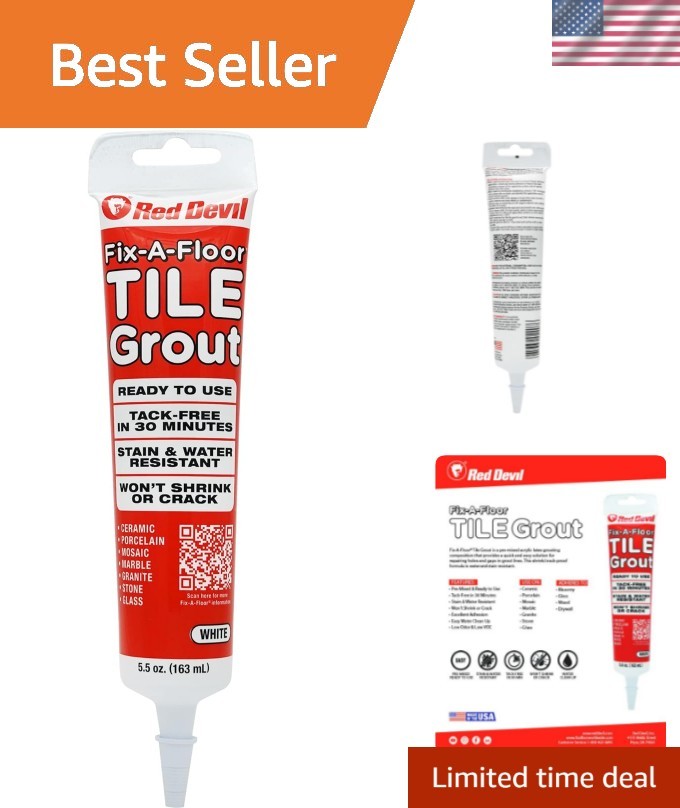 Pre-Mixed 5.5oz White Grout – Fast Drying & Long-Lasting Tile Repair Solution
