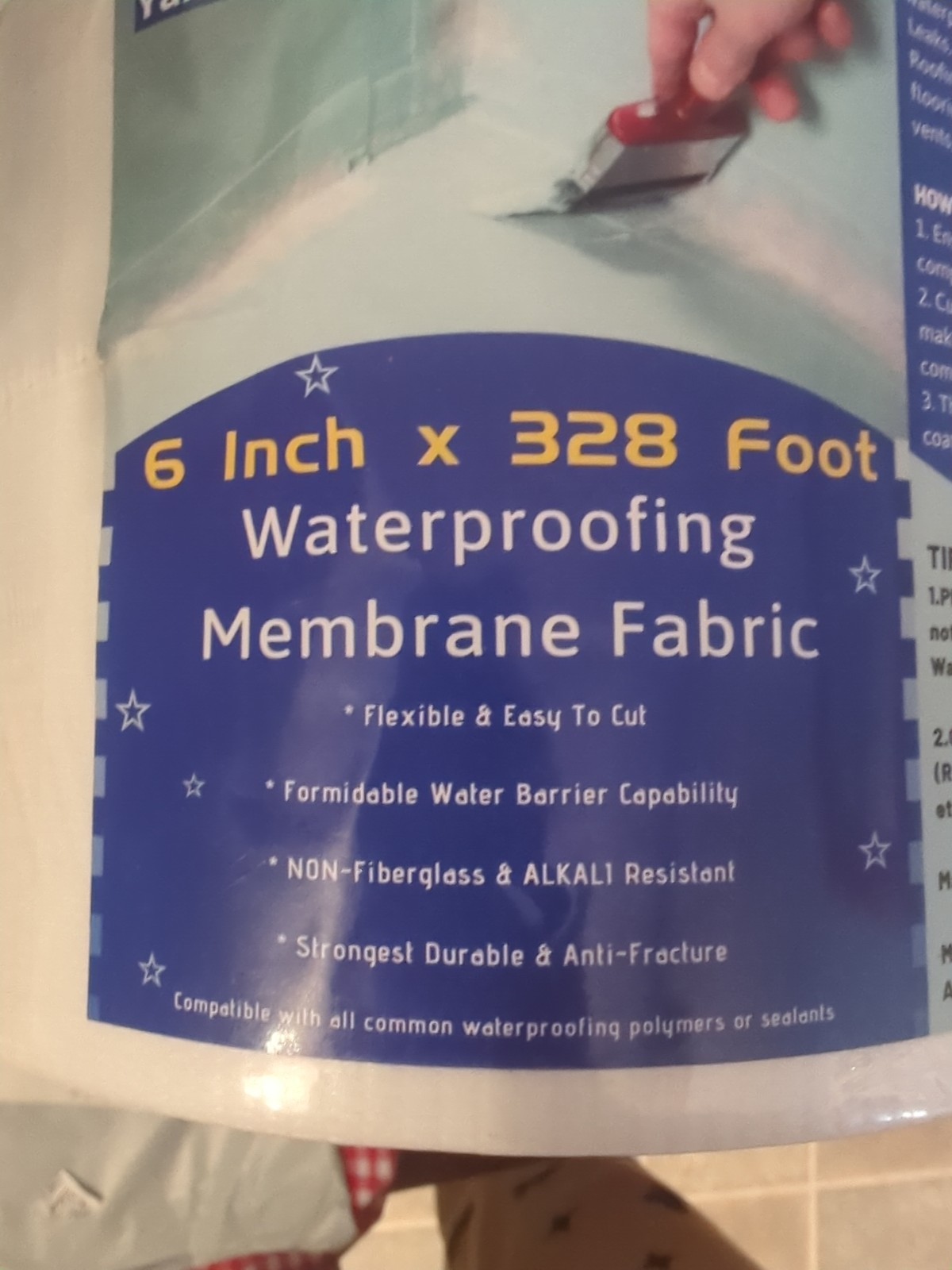 6″ X 328 Ft. Waterproofing Membrane Fabric