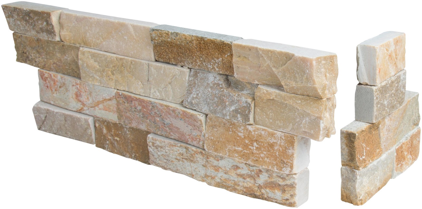Ackland AKPLPQ6X18FCR-CA 6 in. x 18 in. Splitface Quartzite – Imperial White