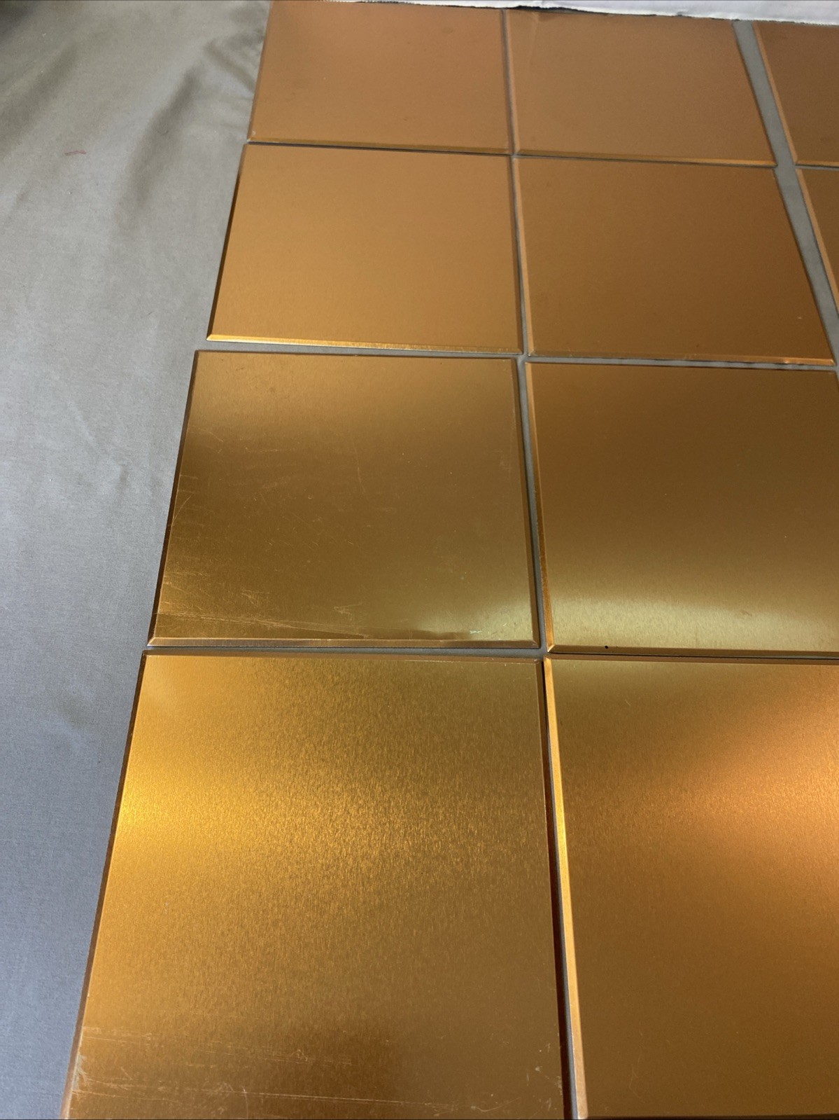 Brushed COPPER Tin Square Tile 6×6 inch Smooth Kitchen Bathroom Backsplash 20