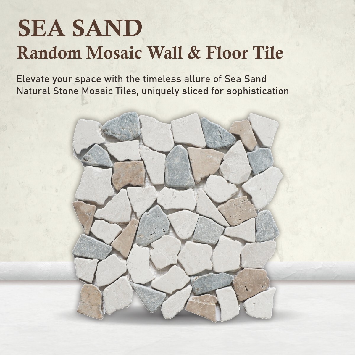 Sea Sand Random Mosaic Wall & Floor Tile ($11.84/SqFt)