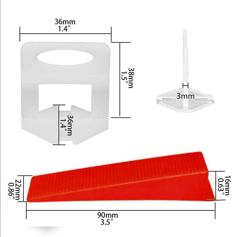 500pcs Tile Leveling System Kit 1/8″ Reusable Floor Wall Tiles Leveler Spacers