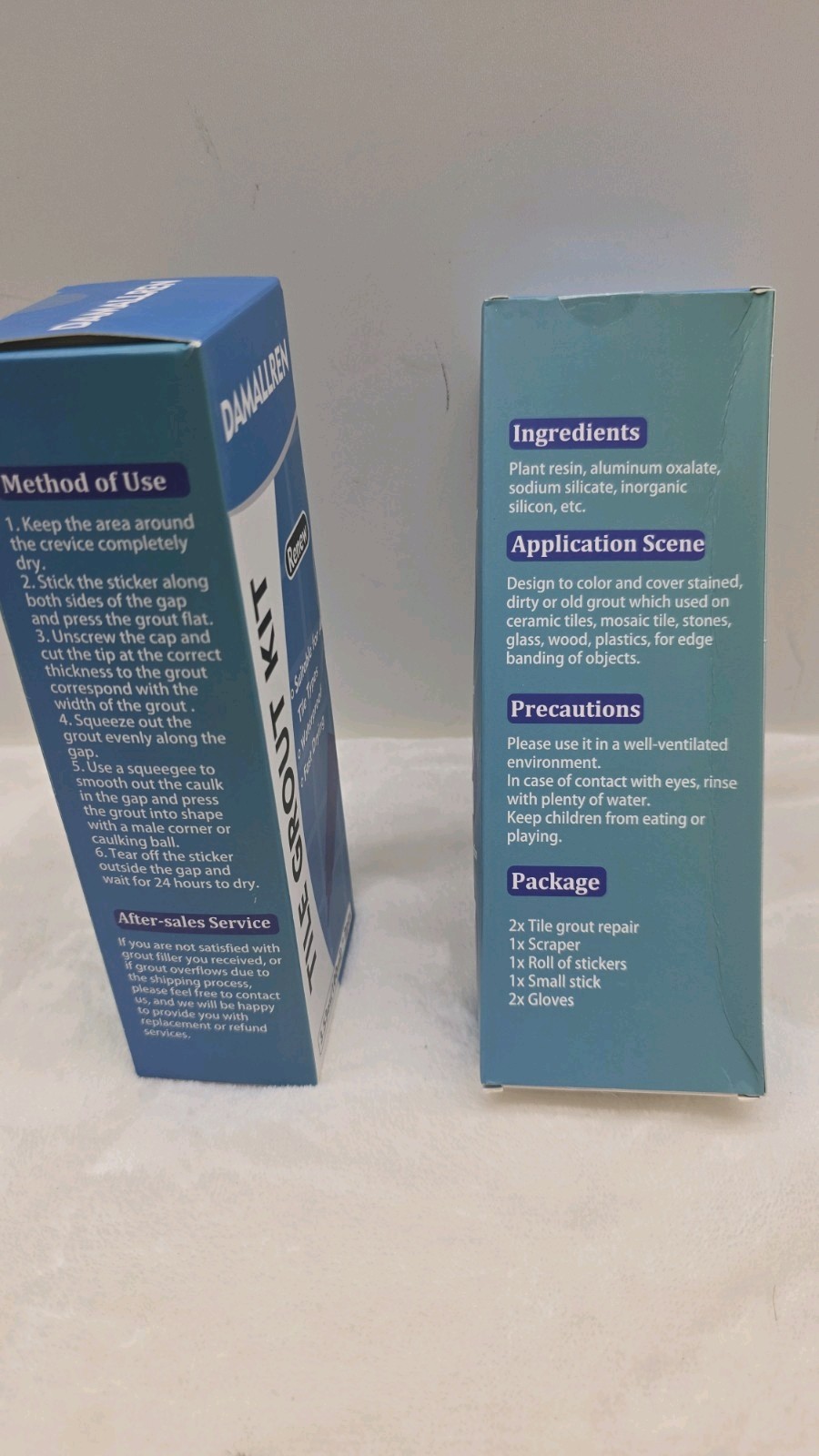 Tile Grout Repair Kit: Fast Drying Filler WHITE COLOR Restore,Renew Tile 2 Pack