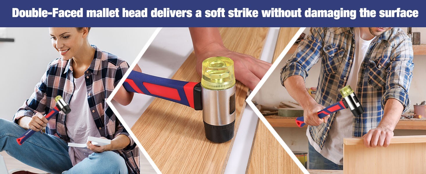 WORKPRO Laminate Flooring Installation Kit- Rubber Mallet with Fiberglass Handle