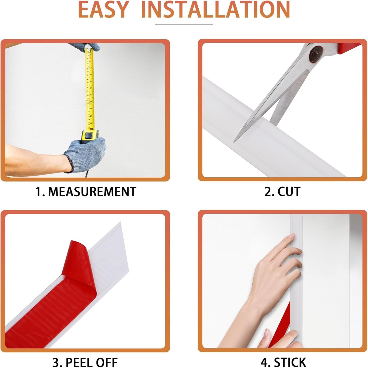 Peel and Stick Chair Rail Panel Molding, 240”L x 2.36”W Strong Self Adhesiv…