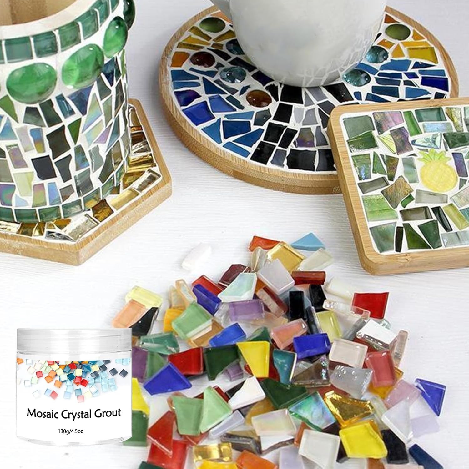 Mosaic Tile Grout Crystal Waterproof DIY Craft Art Supplies 4.5oz