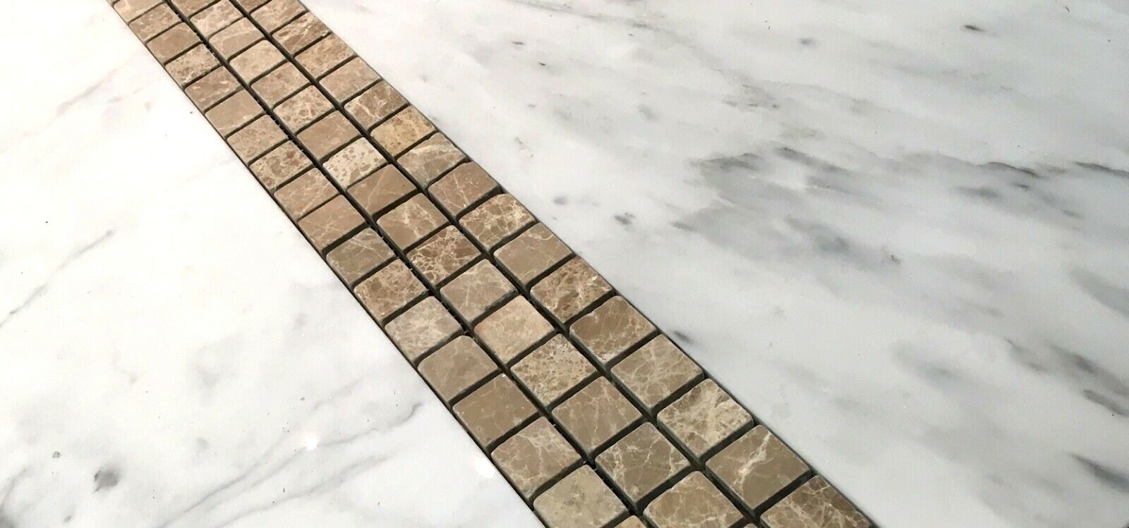 3″x12″ Emperador Light Marble Decorative Border Wall Floor Tile Bathroom
