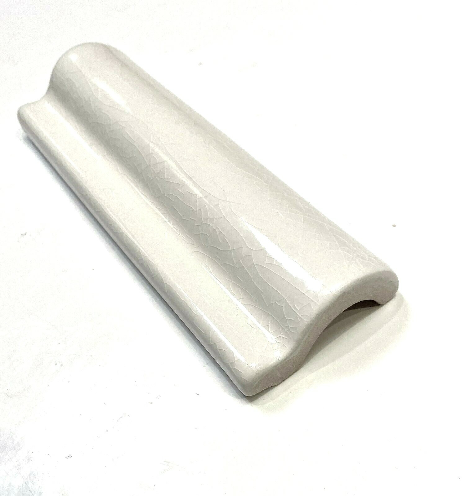 2×6 Vanilla Bean White Crackled Ceramic Chair Rail Wall Tile (PACK OF 5)