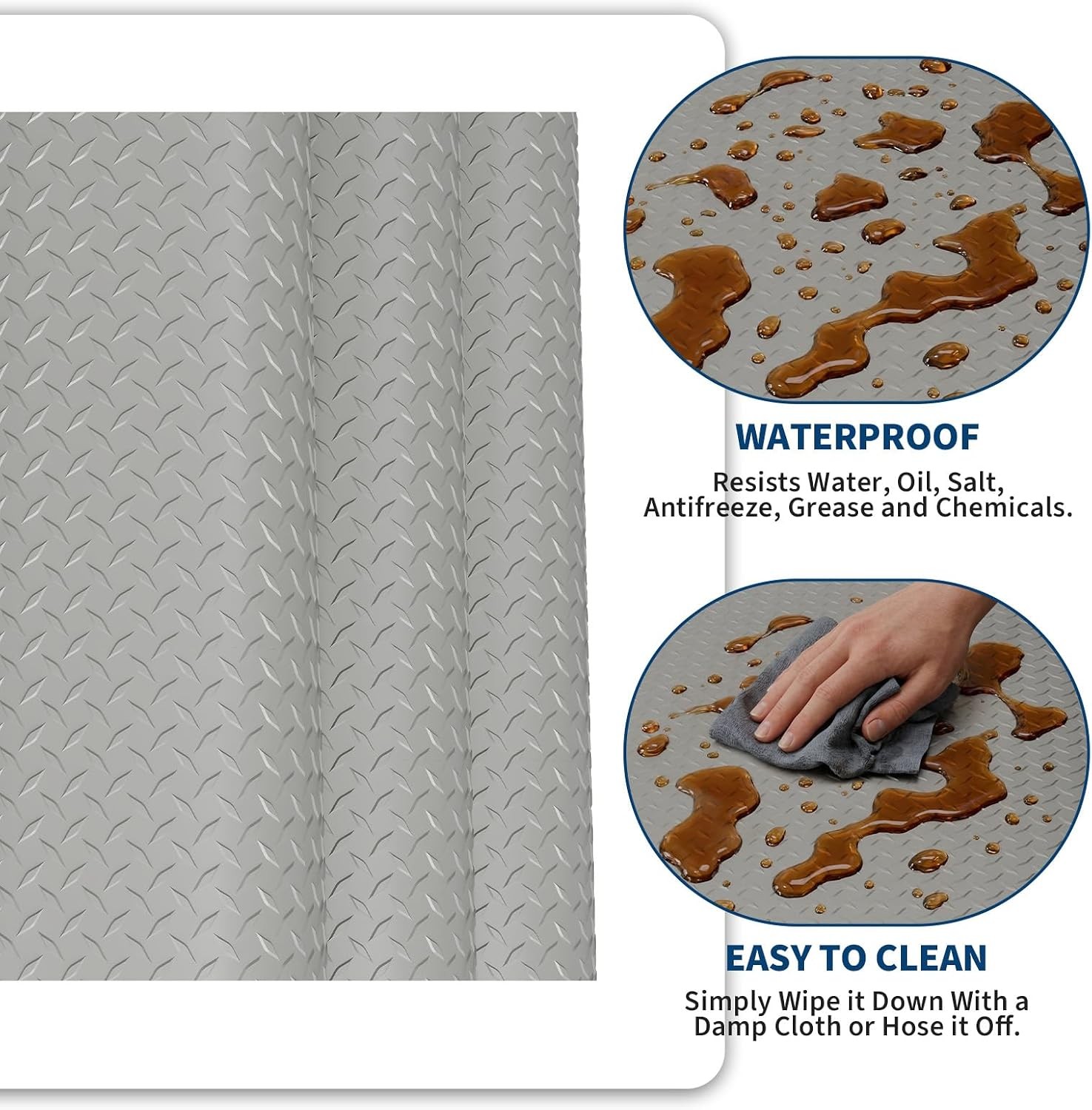 4×8/5×10/7.5×17/7.5×20 FT Garage Floor Mat 2mm Thick PVC Non-Slip Flooring Roll