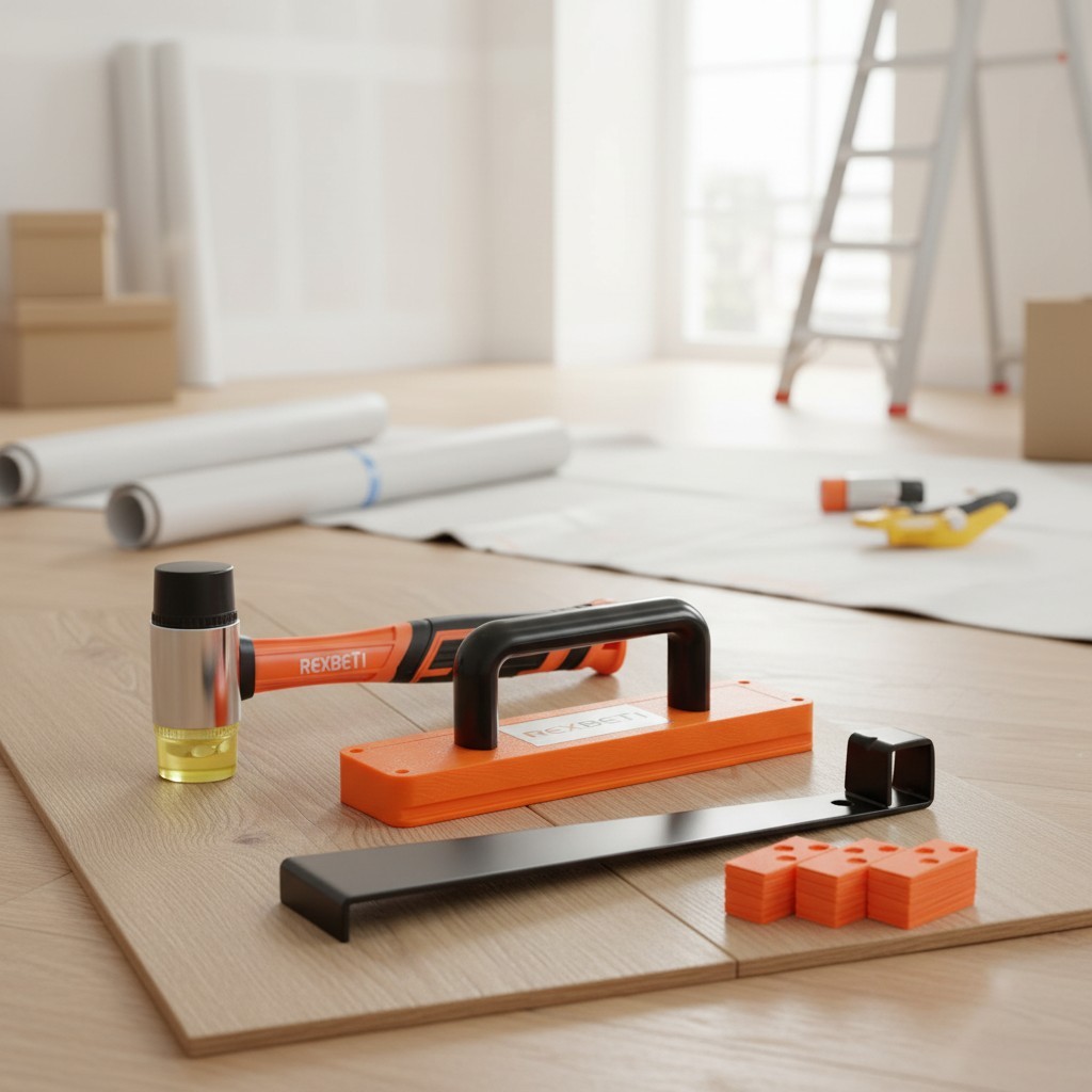 43-Piece Laminate Floor Installation Kit: High-Strength Mallet & Easy Grip Tools