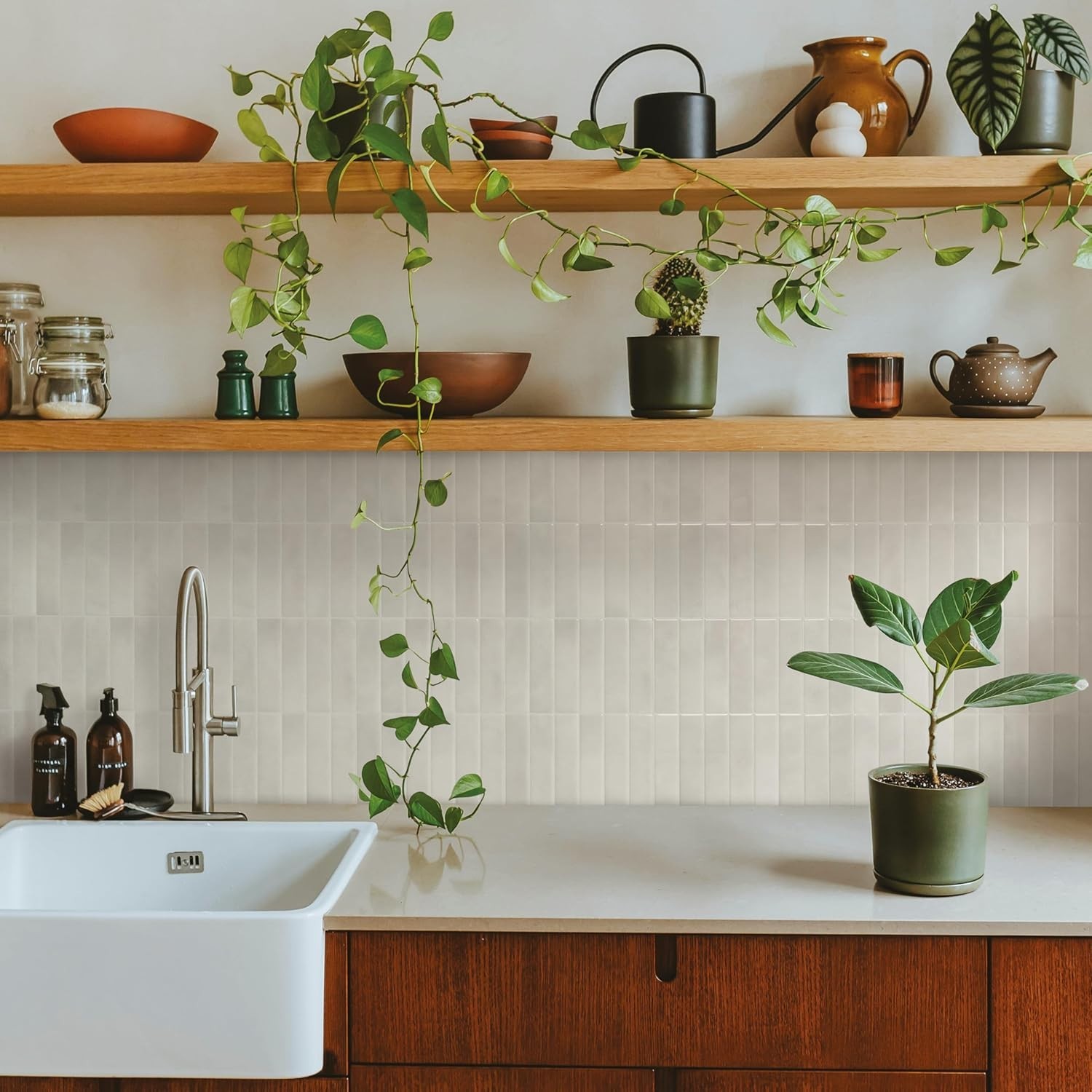 Gorgeous Moroccan Geometric Peel and Stick Backsplash – 5 Sheets, Glossy Finish