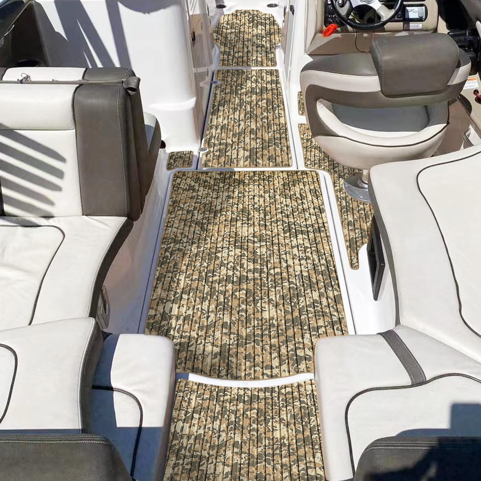 Boat Flooring EVA Foam Boat Decking Camo 94″x45″/35″/23″ Non-Slip Boat Mat Se…