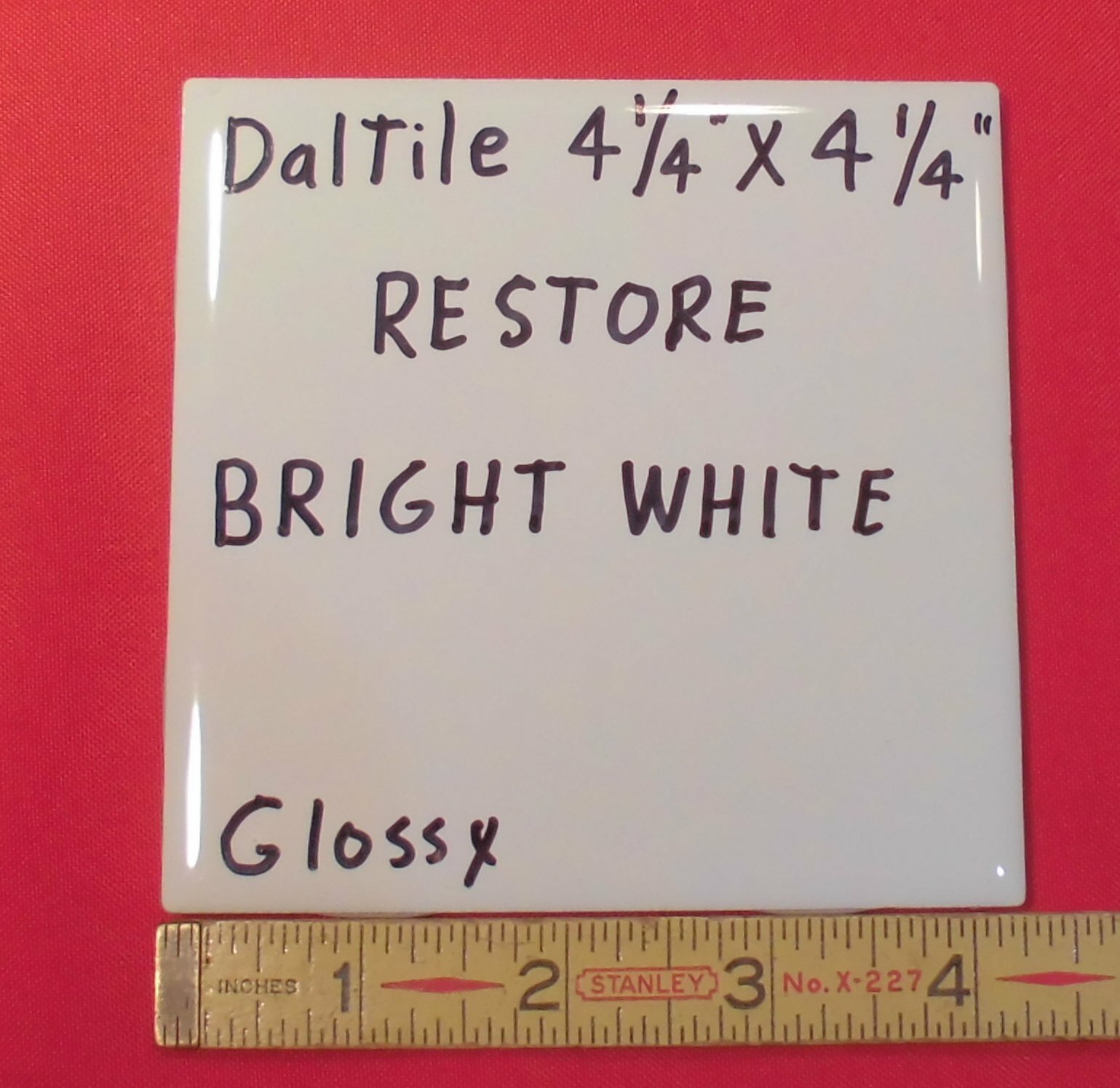 1 pc. Daltile; RESTORE Bright White; Glossy Ceramic Tile 4-1/4″ X 4-1/4″ New
