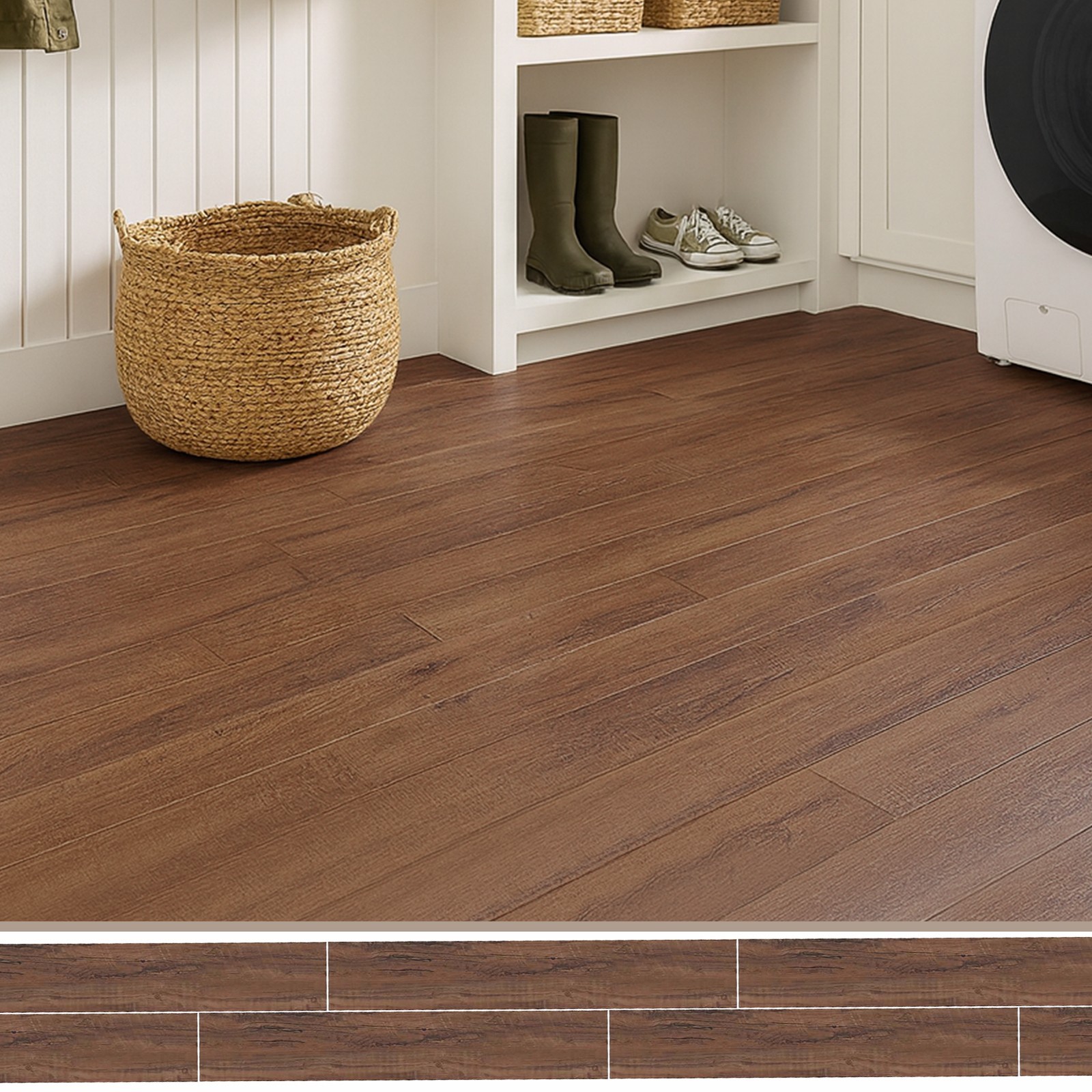 6”W x 36”L Peel & Stick, Vinyl Plank Flooring, Wood Grain, Self-adhesive 54pcs