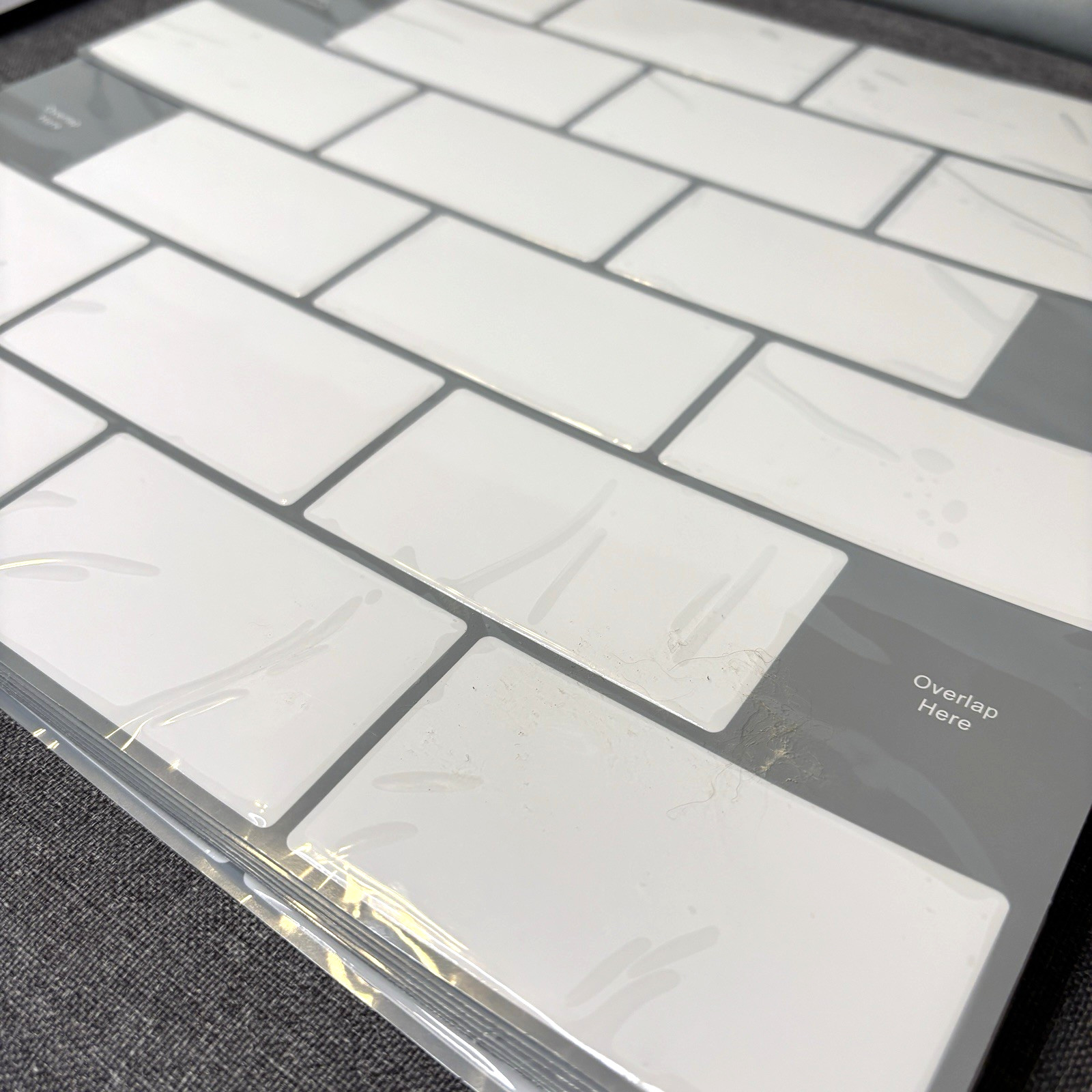 New STICKGOO Premium Peel & Stick 3D Wall Tile Panels 10 Sheets White Gray Grout